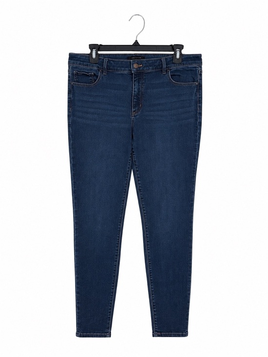 Ann Taylor Denim - Ann Taylor The Skinny Curvy Fit Stretch Waist Ankle Jeans Size 12 Dark Wash